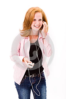 Tenn girl with mp3 player