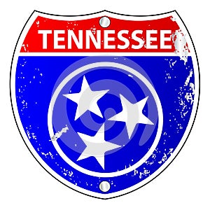 Tennessee Flag Icons As Interstate Sign