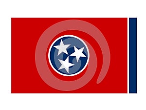 Tennessee flag - state located in the southeastern region of the United States