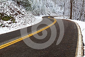 Tennessee Hwy 32 Curves and Snow