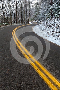 Tennessee Hwy 32 Curves and Snow