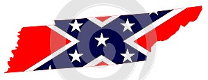 Tennessee Map And Confederate Flag