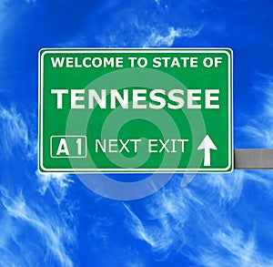 TENNESSEE road sign against clear blue sky