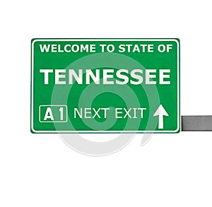 TENNESSEE road sign isolated on white