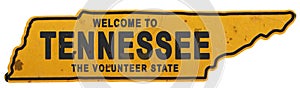 Tennessee Roadsign Welcome to Tennessee Sign State Shape