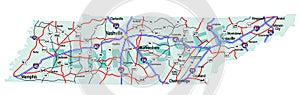 Tennessee State Interstate Map