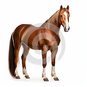 Tennessee Walking Horse Isolated On White Background Full Body Shot