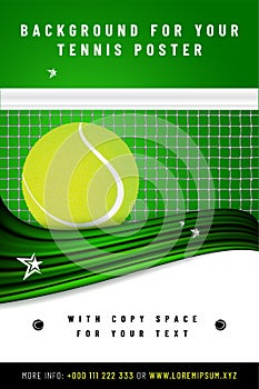 Tennis background template with sample text in separate layer