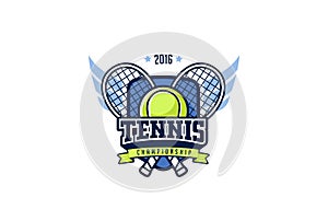 Tennis Badge Logo Design. T-shirt Graphics Sport Identity Label