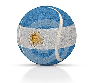 Tennis ball with Argentina flag texture, Argentina tennis ball, 3D illustration