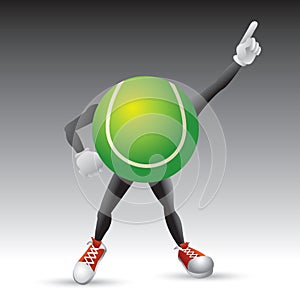 Tennis ball character striking a pose