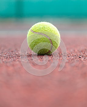 Tennis ball on the court.