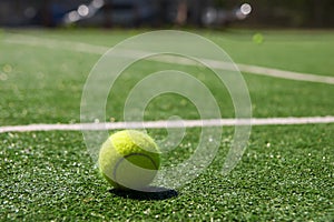 Tennis ball on a court