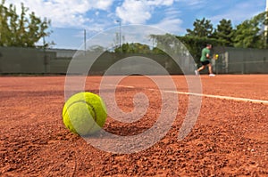 Tennis ball on court