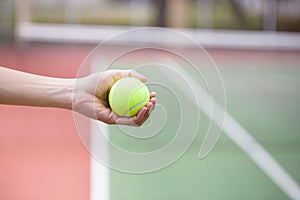 Tennis ball on court