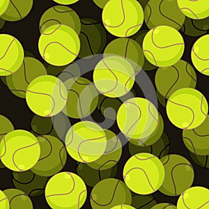 Tennis ball 3d seamless pattern. Sports accessory ornament. Tenn