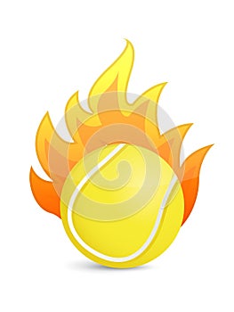 Tennis Ball in fire