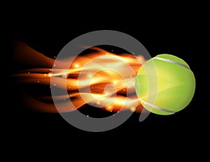 Tennis Ball on Fire Illustration