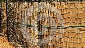 Tennis ball hitting net