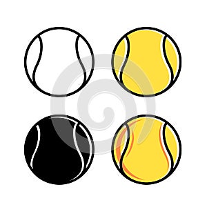 Tennis ball icons. Symbol or emblem.