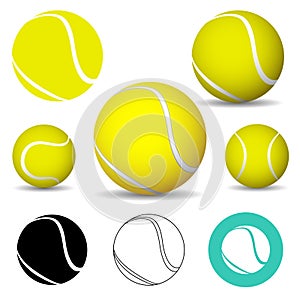 Tennis ball, icons photo