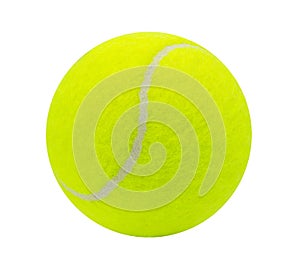 Tennis ball isolated on white background with clipping path