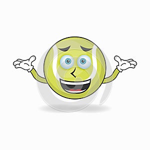 Tennis ball mascot character with a confused expression. vector illustration