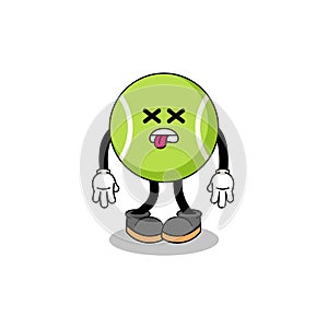 tennis ball mascot illustration is dead