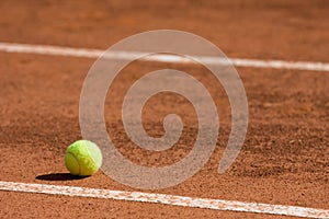 Tennis ball near the line