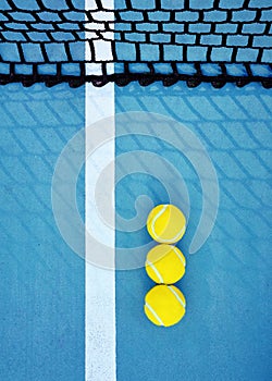 Tennis ball, net and line