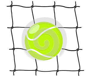 Tennis ball over net illustration