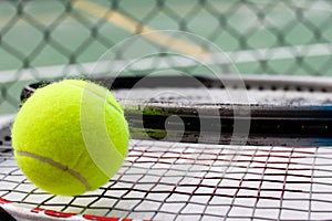 Tennis Ball, Rackets and Court