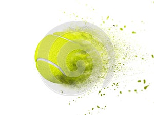 Tennis ball speed effect isolated on white