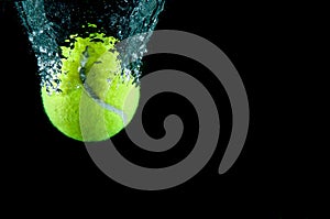 Tennis ball speeding through water