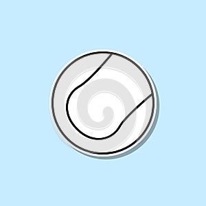 Tennis ball sticker icon. Simple thin line, outline vector of web icons for ui and ux, website or mobile application