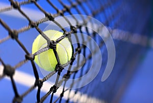 Tennis ball on a tennis court