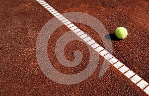 Tennis ball on a tennis court