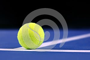 Tennis ball on a tennis court