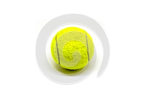 Tennis ball on white background. Tennis game equipment.