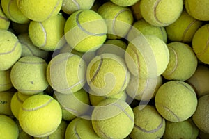 Tennis balls background texture, pile of tennis balls