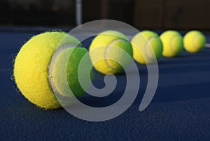 Tennis balls on the court