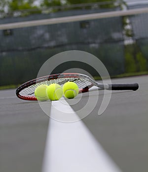 Tennis Balls and Racket