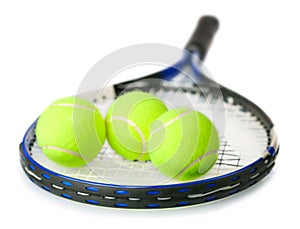 Tennis Balls On Racket