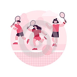 Tennis camp abstract concept vector illustration.