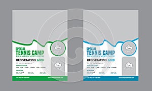 Tennis Camp Flyer Template Design Fully Editable Design very unique design