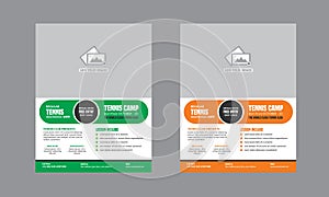 Tennis Camp Flyer Template Design Fully Editable Design very unique design