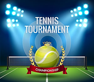 Tennis Championship game tournament background. Tennis competition flyer poster league design