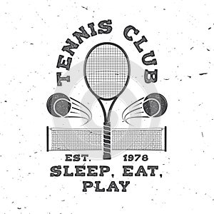 Tennis club. Vector illustration.