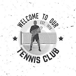 Tennis club. Vector illustration.