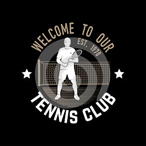 Tennis club. Vector illustration.